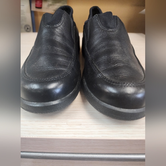 clarks comfort leather slip on loafers size 7.5M black - Picture 5 of 7